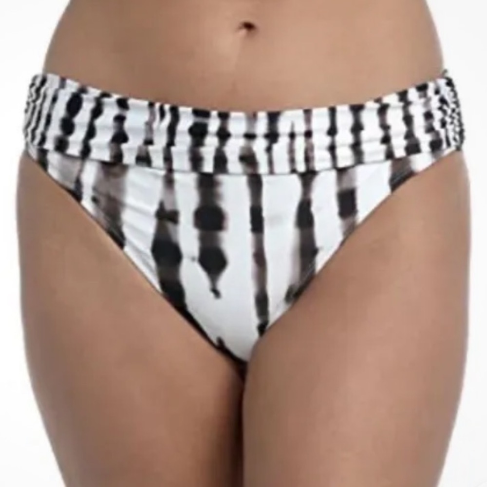 La Blanca NWT Hipster Java Tie Dyed Shirred Band Bikini Bottom Size 14